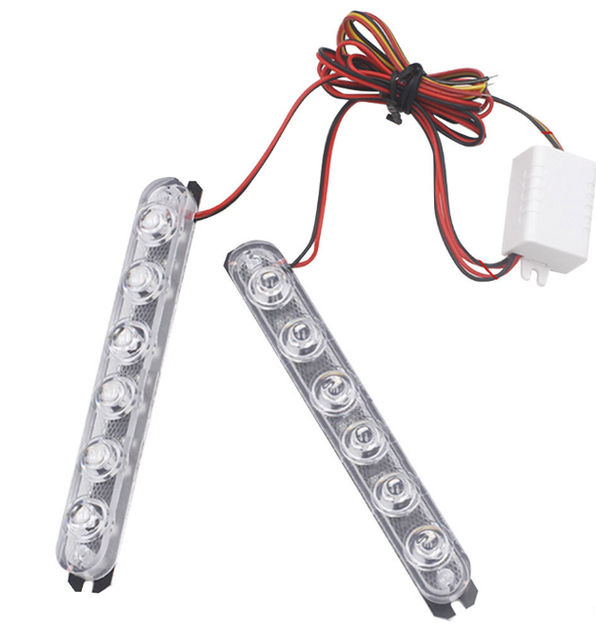 Світлодіодні стробоскопи (мигалки) 2х6 LED 12V — Червоно-синій колір - зображення 4
