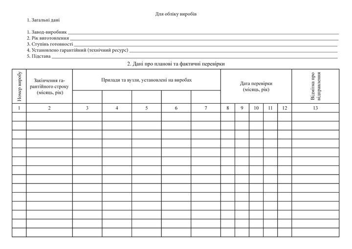 Картка обліку військового майна (категорійного), A4, альбомна орієнтація - зображення 4