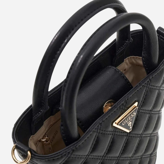 Сумка крос-боді через плече жіноча зі штучної шкіри маленька Guess HWQG9673760-BLA Чорна (800070352311) - зображення 4