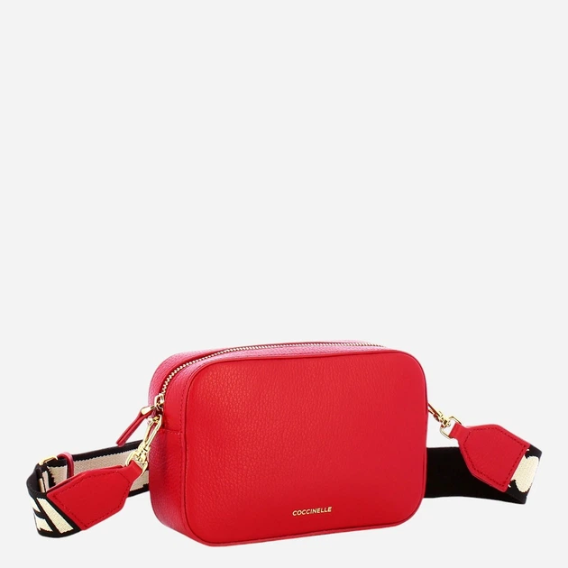 Torebka crossbody damska skórzana Coccinelle E5MN555I101-R02 Czerwona - obraz 3