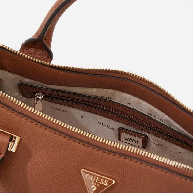 Torebka crossbody damska mała Guess HWBG9664060-COG Brązowa - obraz 4