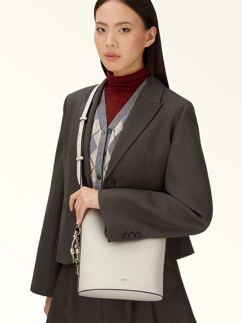 Torebka crossbody damska skórzana Furla WB01875ARE000PNN001007 Biała - obraz 3