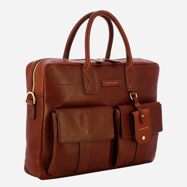 Torba aktówka męska skórzana The Bridge 464120AN-14 Brązowa - obraz 3
