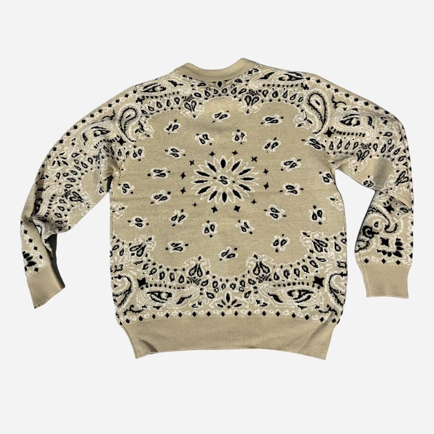 Sweter męski rozpinany na guziki Tooco TOCOM-PLK-BANDAN-SANDCREABLK M Beżowy - obraz 2