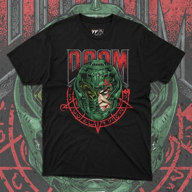 Футболка чоловіча з принтом Doom Doomguy Розмір 48 Anime1043 - Фото 1 Футболка чоловіча з принтом Doom Doomguy Розмір 48 Anime1043 - зображення 1