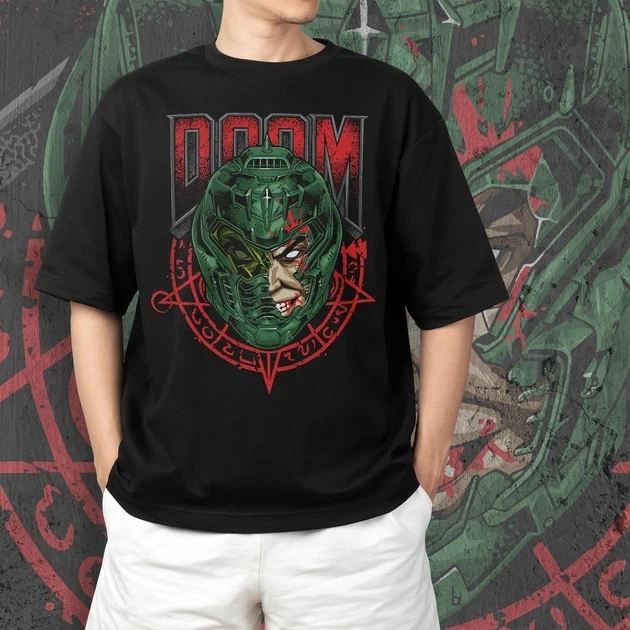 Футболка чоловіча з принтом Doom Doomguy Розмір 48 Anime1043 - Фото 5 Футболка чоловіча з принтом Doom Doomguy Розмір 48 Anime1043 - зображення 5