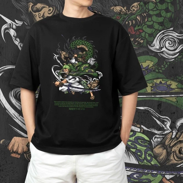 Футболка для підлітка хлопчика з принтом Ван Пис Zoro Rononoa Розмір 160 Anime10259 - зображення 4
