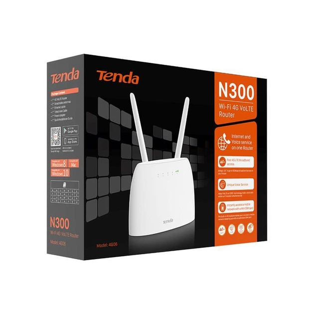 Маршрутизатор TENDA 4G06 N300, 4G/LTE, 1xFE LAN, 1xFE LAN/WAN, 1xRJ11, со слотом для SIM-карты - изображение 6