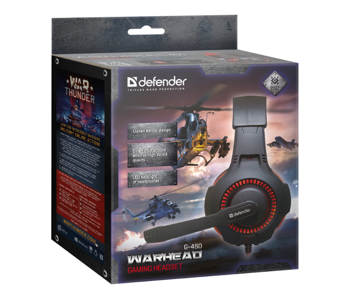 Проводные игровые наушники Defender Warhead G-450, USB подключение, поворотный микрофон, черно-красные (LKMTR_800054) - Фото 8 Проводные игровые наушники Defender Warhead G-450, USB подключение, поворотный микрофон, черно-красные (LKMTR_800054) - изображение 8