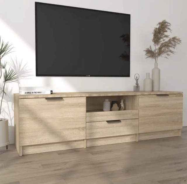 Тумба под телевизор, дуб сонома, 140x35x40 см - изображение 3