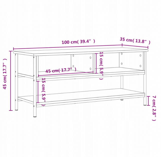 Тумба под телевизор, дуб Сонома, 100x35x45 см - изображение 6