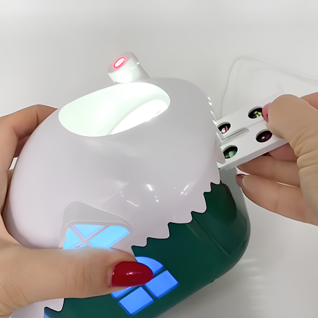Новогодний ночник проектор от USB + 5 сменных линз, Christmas Lamp, Зеленый - изображение 8