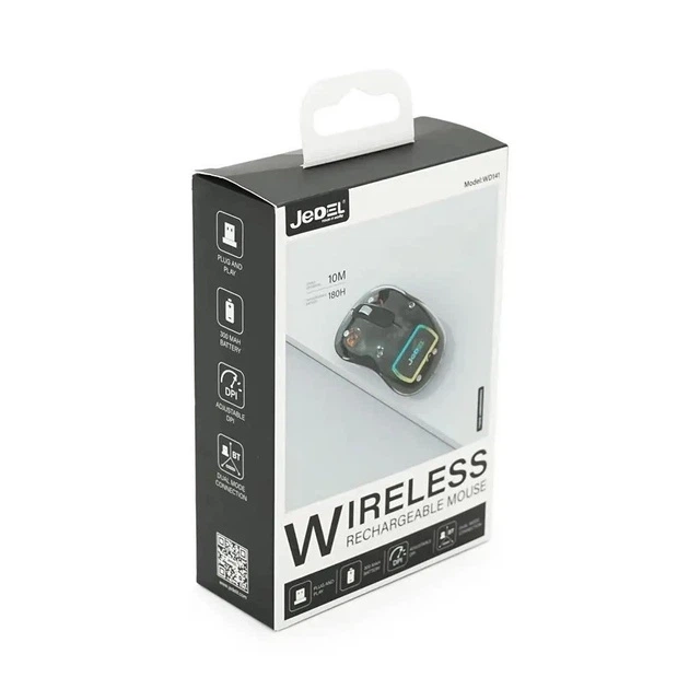 Миша Wireless Jedel WD141 Бездротова оптична комп'ютерна Bluetooth 5.0+2.4G 1200-1600 DPI 300 мАг RGB-підсвічування для Windows/MacOS Зелений - изображение 2