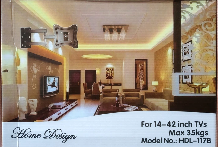 Настенный кронштейн для телевизора Home Design HDL-117B от 14 до 42 дюймов VESA до 35 кг - изображение 4