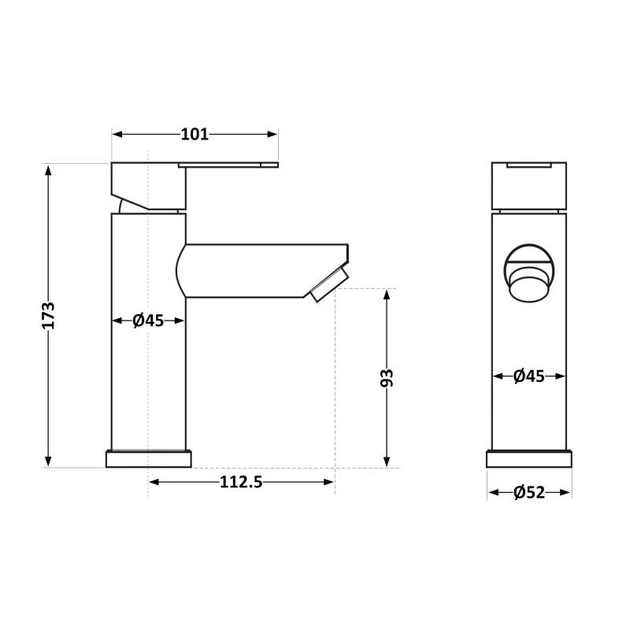 Смеситель для раковины Brindex Pure 001F низкий Graphite BRIPUR001FGRP - изображение 2