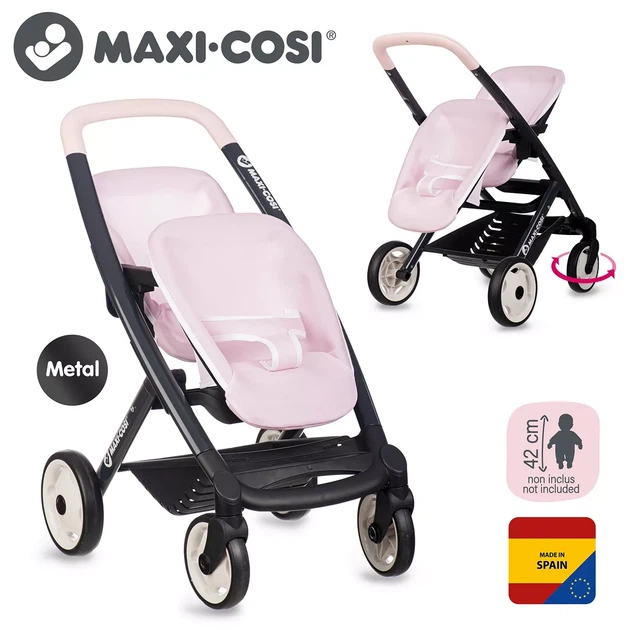 Коляска для ляльок-двійнят Smoby Maxi-Cosi Рожева перлина (7600253221) - Фото 1 Коляска для ляльок-двійнят Smoby Maxi-Cosi Рожева перлина (7600253221) - зображення 1