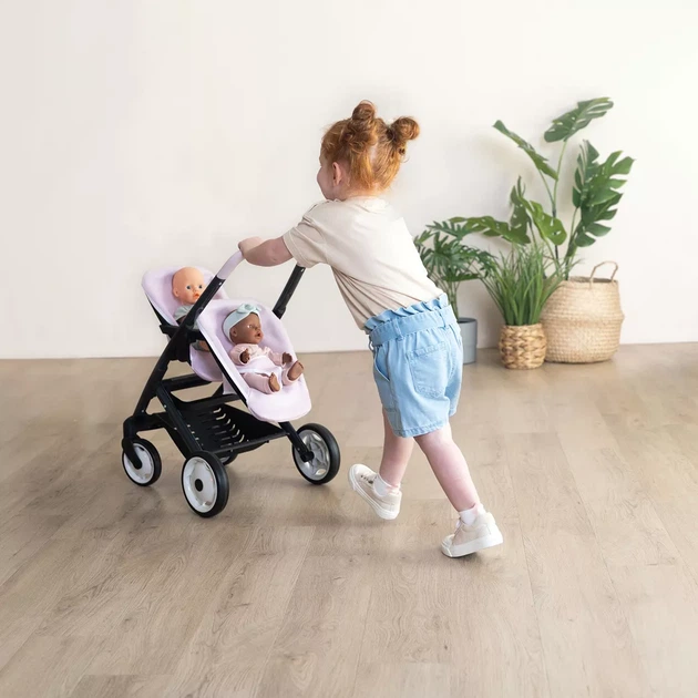 Коляска для ляльок-двійнят Smoby Maxi-Cosi Рожева перлина (7600253221) - Фото 7 Коляска для ляльок-двійнят Smoby Maxi-Cosi Рожева перлина (7600253221) - зображення 7