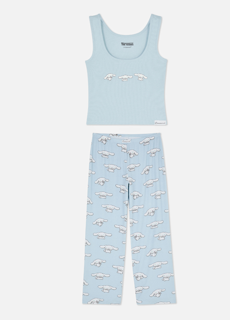 Женская пижама Primark Ribbed Cinnamoroll М Комплект для дома и сна Голубой (8979) - изображение 4