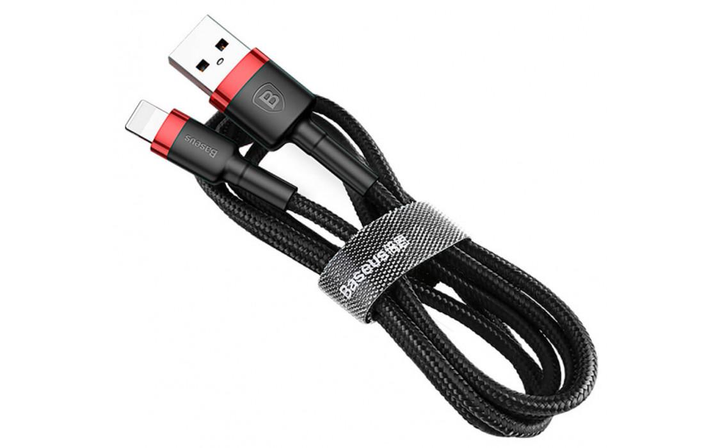 Кабель Baseus Cafule Cable USB for Lightning 2м Black/Red (CALKLF-C19) [73376] - изображение 2