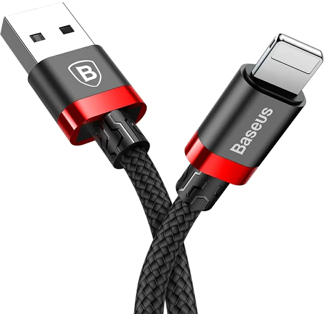Кабель Baseus Cafule USB to Lightning 0.5m Red/Black (CALKLF-A19) [82076] - изображение 5