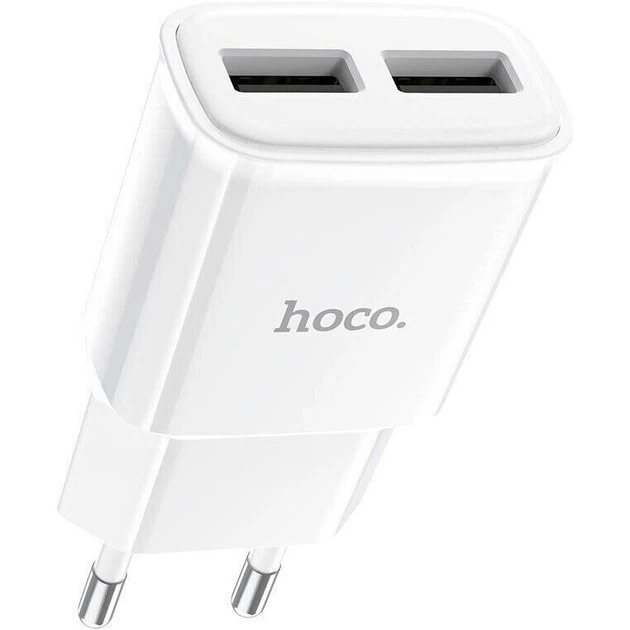 Мережевий зарядний пристрій Hoco C88A 2-USB White [112160] - зображення 2