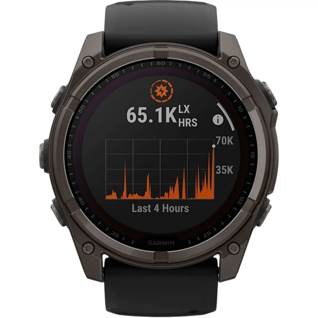 Смарт-часы Garmin Fenix 8 Solar Sapphire 51mm Carbon Gray DLC Titanium with Black/Pebble Gray Silicone Band (010-02907-10) [115055] - изображение 2