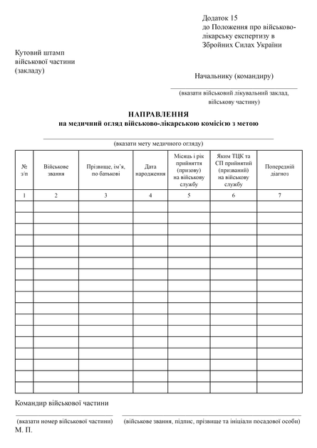 Направлення на медичний огляд військово-лікарською комісією, A4, портретна орієнтація - Фото 2 Направлення на медичний огляд військово-лікарською комісією, A4, портретна орієнтація - изображение 2