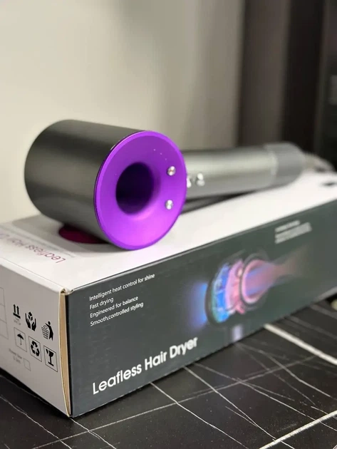 Фен для волосся Leafless Hair Dryer професійний потужний фен 1 насадка 1600 Вт Purple - изображение 5