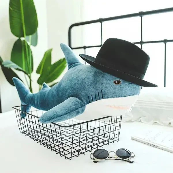 Дитяча плюшева іграшка подушка антистрес Shark Doll "Акула" 60 см, з гіпоалергенних матеріалів, вишита - зображення 5