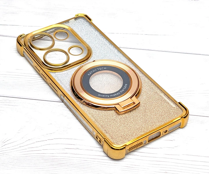 Чохол Luxury Case для Poco M6 Pro бампер силіконовий блискучий з кільцем підставкою золотий - Фото 2 Чохол Luxury Case для Poco M6 Pro бампер силіконовий блискучий з кільцем підставкою золотий - зображення 2