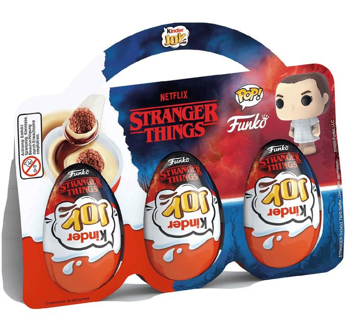 Шоколадное яйцо Kinder Joy Funko Stranger Things 3 шт, 60 г, с игрушкой-сюрпризом (66DF2046BF0D) - Фото 1 Шоколадное яйцо Kinder Joy Funko Stranger Things 3 шт, 60 г, с игрушкой-сюрпризом (66DF2046BF0D) - изображение 1