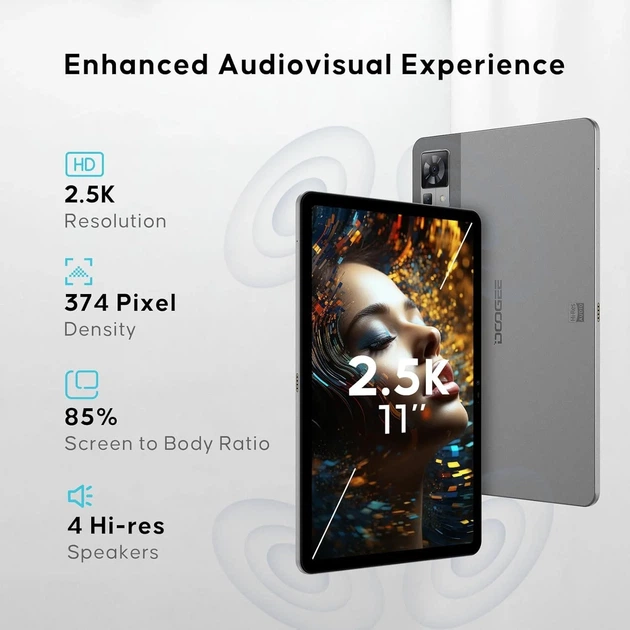 Планшет 10.1" WQHD DOOGEE T30Pro 8/256ГБ 4G 2-SIM 8 ядер Android 13 8590 mAh Серый - Фото 3 Планшет 10.1" WQHD DOOGEE T30Pro 8/256ГБ 4G 2-SIM 8 ядер Android 13 8590 mAh Серый - изображение 3