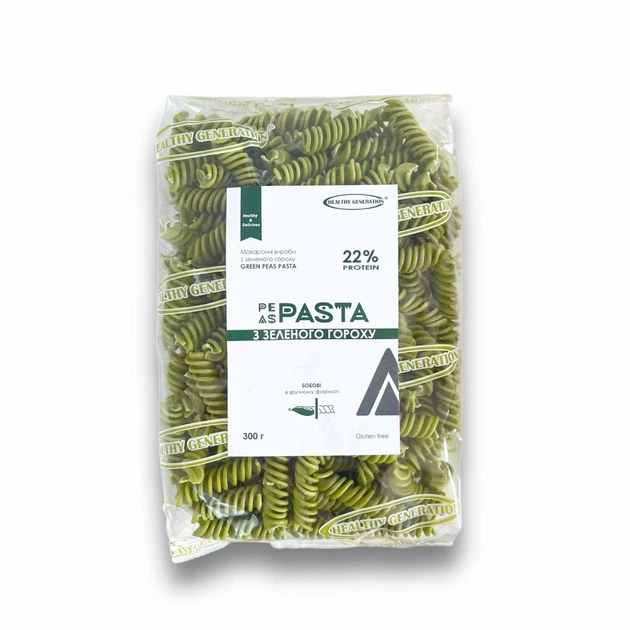 Макаронні вироби без глютену LEntil PASTA з зеленого гороху "Fusilli" спіраль 300 г - Фото 1 Макаронні вироби без глютену LEntil PASTA з зеленого гороху "Fusilli" спіраль 300 г - изображение 1