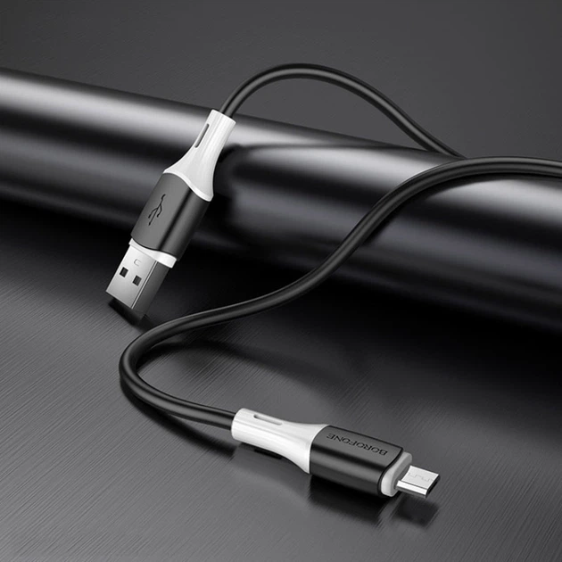 Кабель Micro USB для зарядки телефону, смартфона / зарядний шнур провід мікро юсб для передачі даних 1м Чорний - Фото 3 Кабель Micro USB для зарядки телефону, смартфона / зарядний шнур провід мікро юсб для передачі даних 1м Чорний - зображення 3