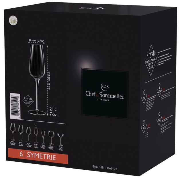 Келих Chef & Sommelier SYMETRIE 210 мл (6 шт) - Фото 6 Келих Chef & Sommelier SYMETRIE 210 мл (6 шт) - зображення 6