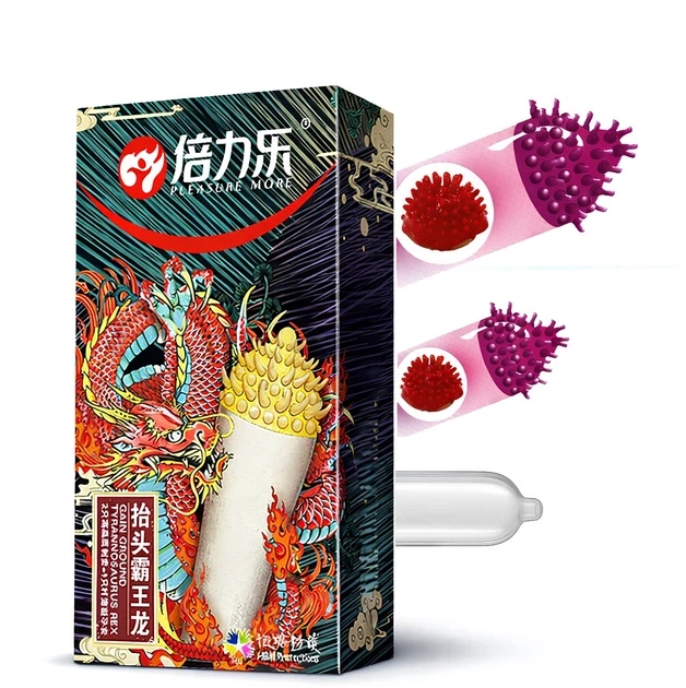 Презервативи Pleasure More Dragon Mix з вусиками-шипами 2 шт + 1 гладкий (ROZ6501053694) - зображення 2