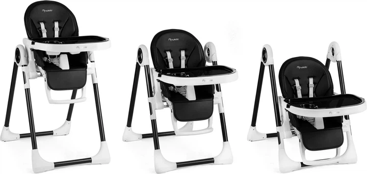 Krzesełko do karmienia Nukido Belo ze stolikiem czarne (5903890611521) - obraz 5