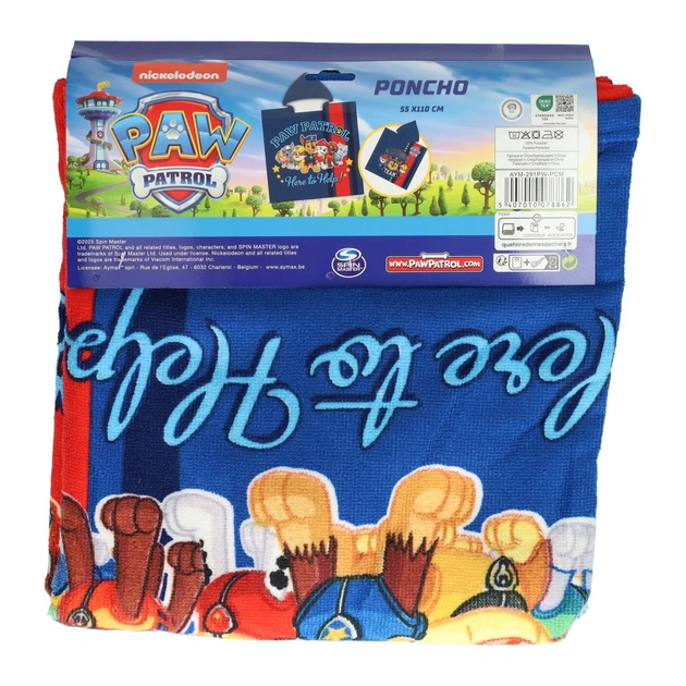 Ręcznik-ponczo Paw Patrol 55 x 110 cm (5407010078862) - obraz 4