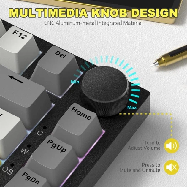 Клавіатура AJAZZ AK820 Black-Yellow Ігрова Дротова Механічна, RGB, Moon Yellow Switch - зображення 8