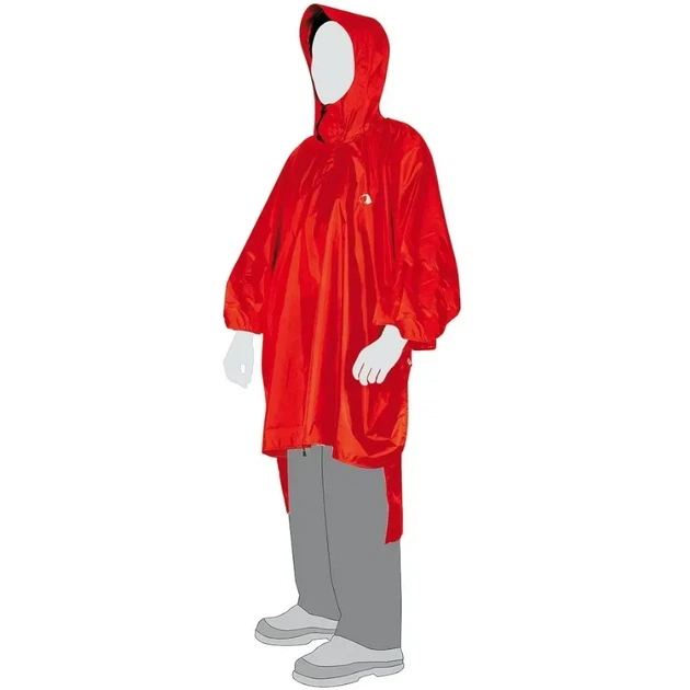 Плащ пончо дощовик водонепроникний легкий з капюшоном Tatonka Poncho 3 red XL/XXL (100018028) - Фото 2 Плащ пончо дощовик водонепроникний легкий з капюшоном Tatonka Poncho 3 red XL/XXL (100018028) - зображення 2