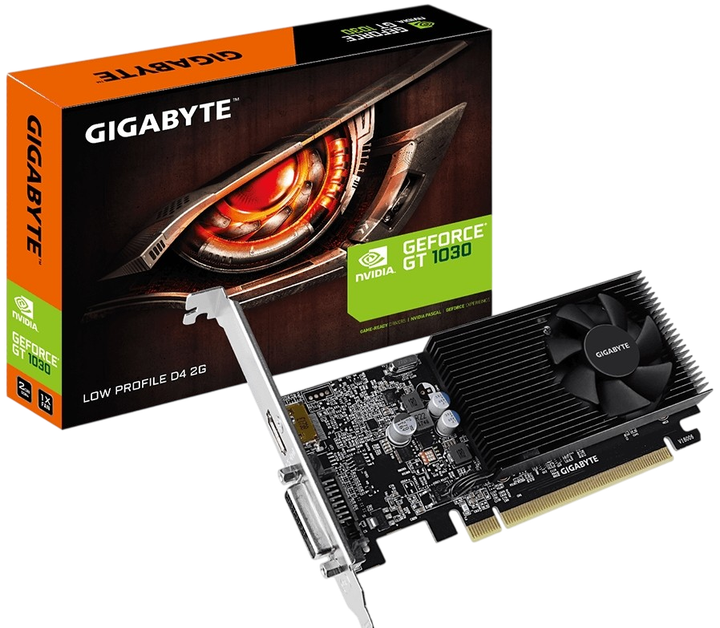 Видеокарта GeForce GT 1030 2GB Gigabyte LP D4 (GV-N1030D4-2GL) - Фото 1 Видеокарта GeForce GT 1030 2GB Gigabyte LP D4 (GV-N1030D4-2GL) - изображение 1