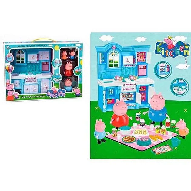 Набор Свинка Пеппа Peppa Pig “Кухня с мебелью и аксессуарами”, 4 фигурки, свет и звук, PP998-1A - Фото 3 Набор Свинка Пеппа Peppa Pig “Кухня с мебелью и аксессуарами”, 4 фигурки, свет и звук, PP998-1A - изображение 3