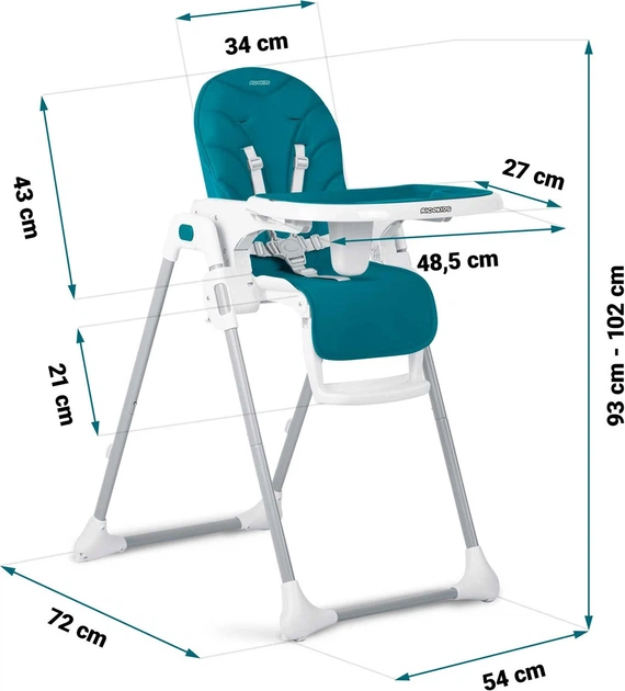 Krzesełko do karmienia Ricokids Tulo niebieskie (5903890614164) - obraz 9
