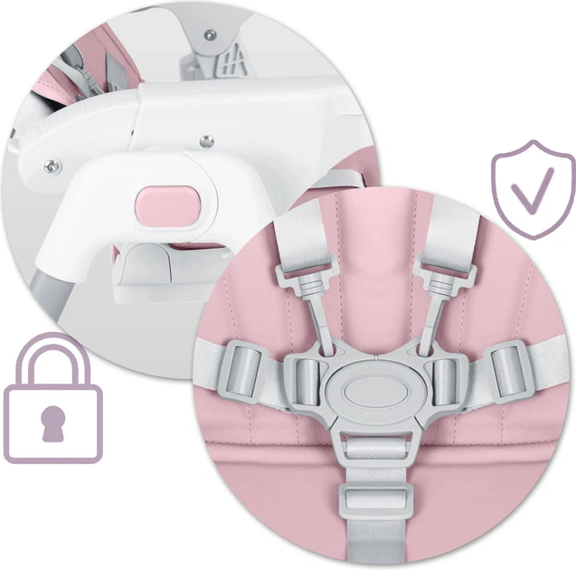 Krzesełko do karmienia Ricokids Tulo różowe (5903890614171) - obraz 4