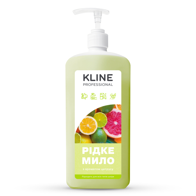 Рідке мило KLINE Цитрус 1л з дозатором - Фото 1 Рідке мило KLINE Цитрус 1л з дозатором - изображение 1