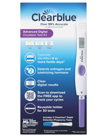 Набор тестов на овуляцию и беременность Clearblue Double Your Chances Advanced, цифровой, 30+2 шт - Фото 3 Набор тестов на овуляцию и беременность Clearblue Double Your Chances Advanced, цифровой, 30+2 шт - изображение 3