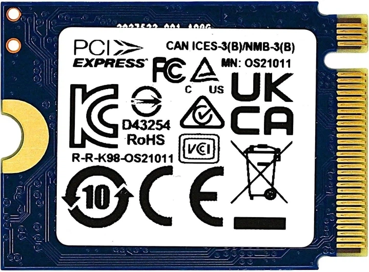 Накопичувач SSD Kingston m.2 NVMe 512GB 2230 PCIe 4.0 x4 TLC (OM3PGP4512Q-A0) OEM - зображення 2