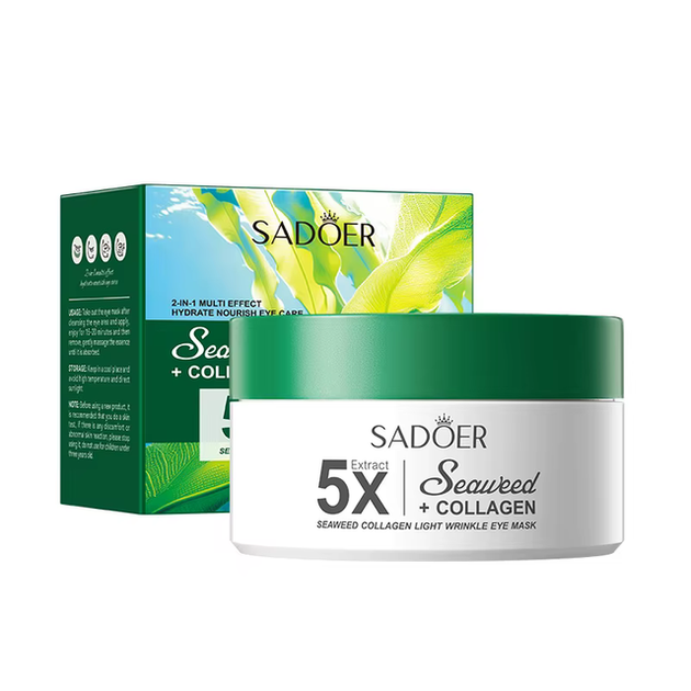 Патчи под глаза с экстрактом водорослей и коллагеном SADOER 5X Seaweed + Collagen Light Wrinkle Eye Mask, 80шт - Фото 2 Патчи под глаза с экстрактом водорослей и коллагеном SADOER 5X Seaweed + Collagen Light Wrinkle Eye Mask, 80шт - изображение 2