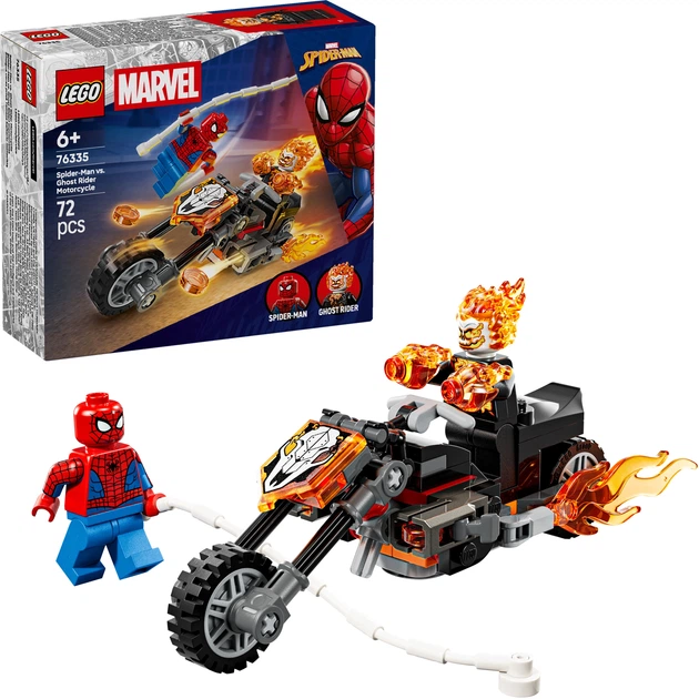 Конструктор LEGO Super Heroes Marvel Человек-паук vs. Призрачный всадник на мотоцикле 72 детали (76335) - изображение 17