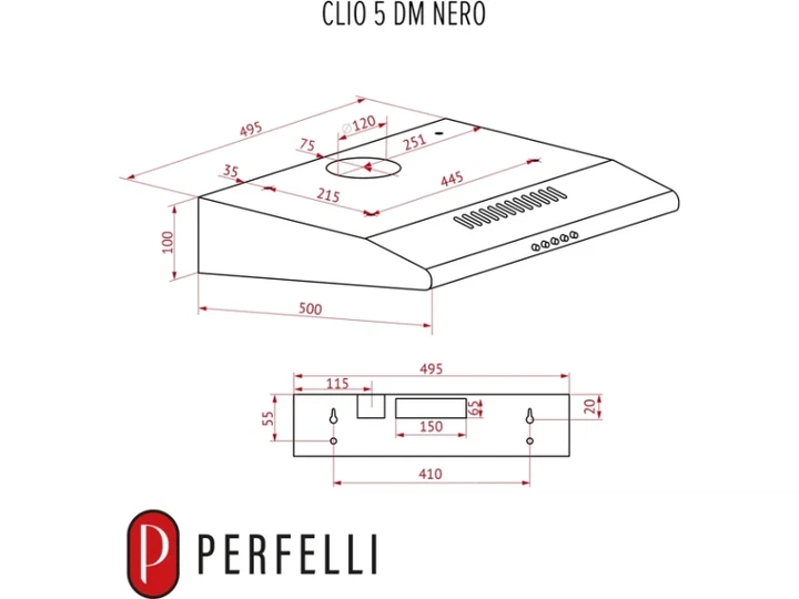 Витяжка Perfelli CLIO 5DM NERO - изображение 7